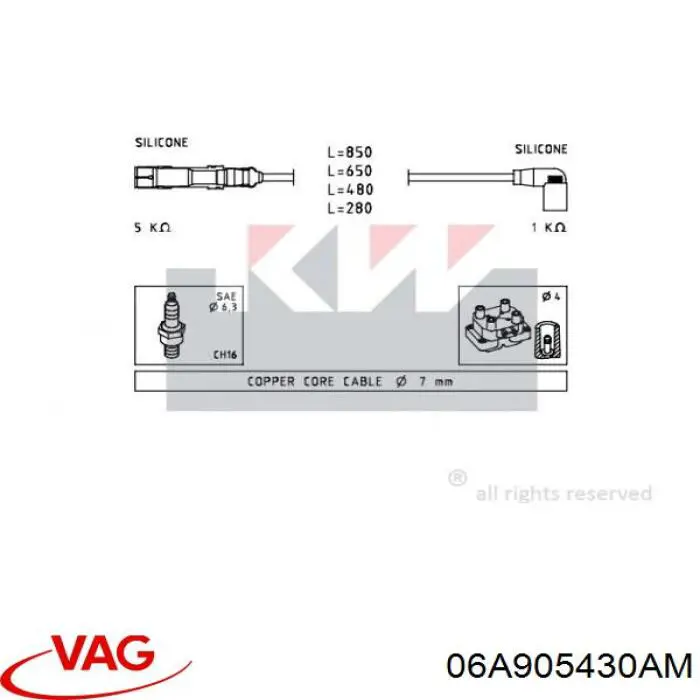 Comprar 06A905430AM VAG Cable de bujía