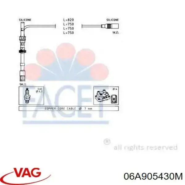 06A905430M VAG cable de encendido, cilindro №1
