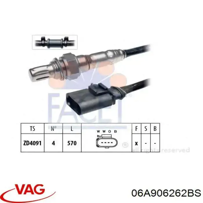 Sonda lambda de oxígeno posterior al catalizador VAG 06A906262BS precio, desde 61,74 EUR