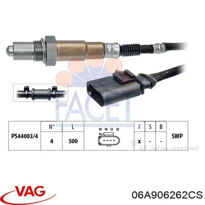 Sonda lambda de oxígeno posterior al catalizador VAG 06A906262CS precio, desde 43,68 EUR