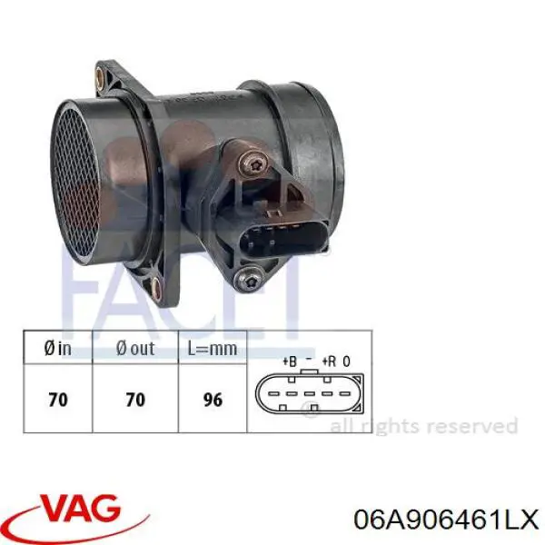 Caudalímetro 06A906461LX VAG