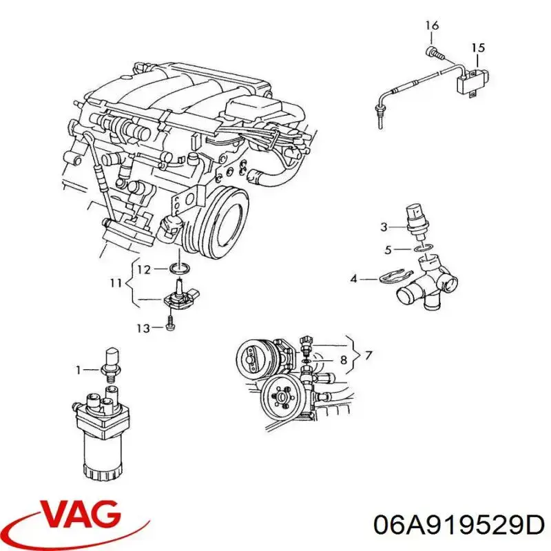 Sensor de temperatura de combustible VAG 06A919529B precio, desde  EUR