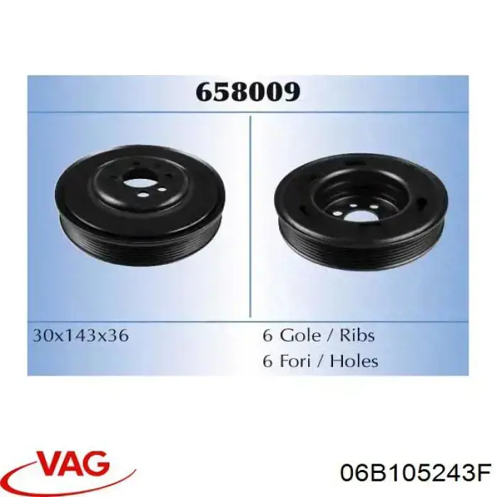Comprar 06B105243F VAG La polea del cigüeñal
