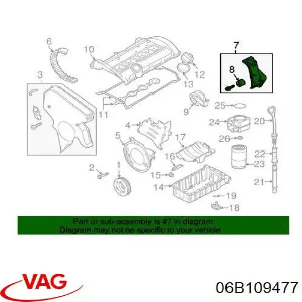 06B109477 VAG Tensor, correa dentada