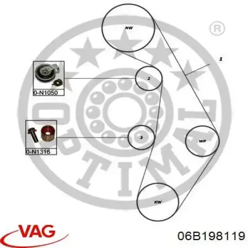Kit de distribución 06B198119 VAG