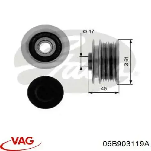 Comprar 06B903119A VAG Rueda libre del alternador