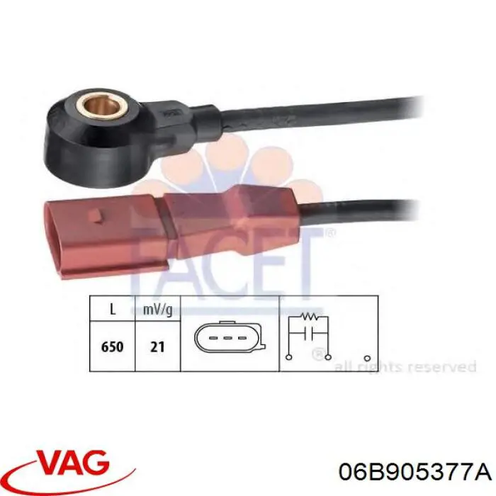 Sensor de detonaciones VAG 06B905377A precio, desde 38,30 EUR