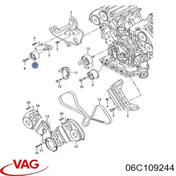 Comprar 06C109244 VAG Polea correa distribución
