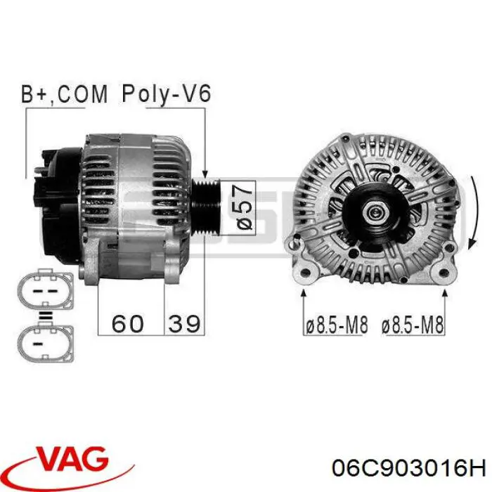  06C 903 016 H VAG alternador