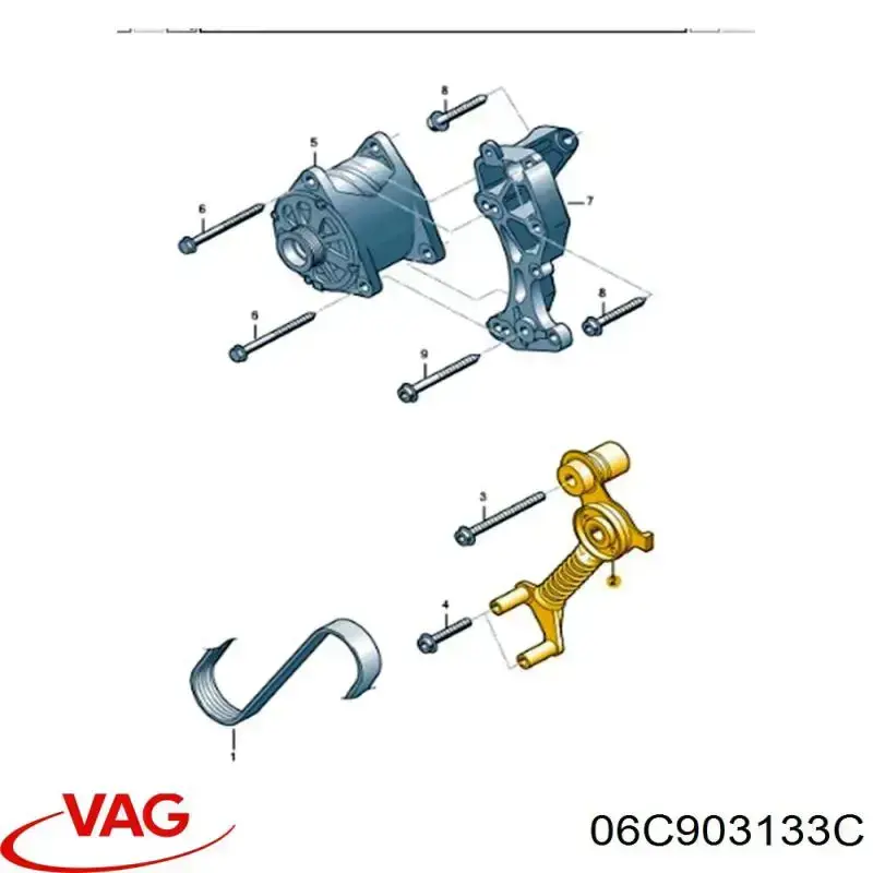 Comprar 06C903133C VAG Tensor de correa poli V 