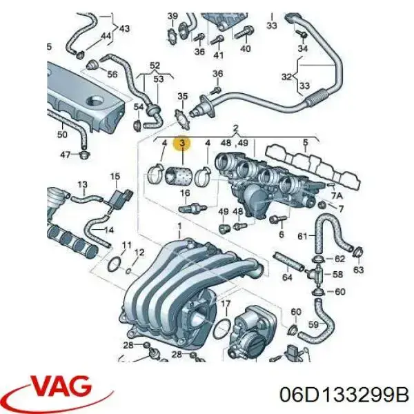 Tubo de aire VAG 06D133299B precio, desde 8,75 EUR