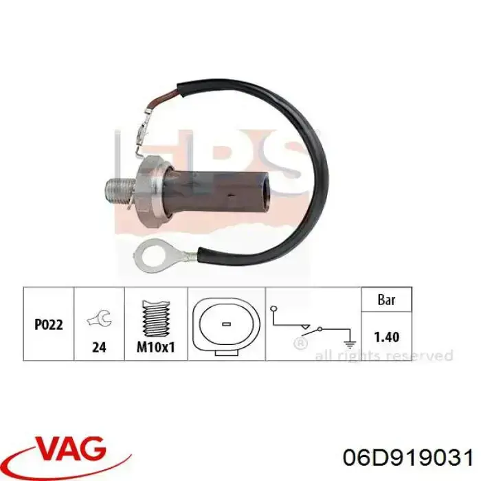 Sensor de presión de aceite 06D919031 VAG