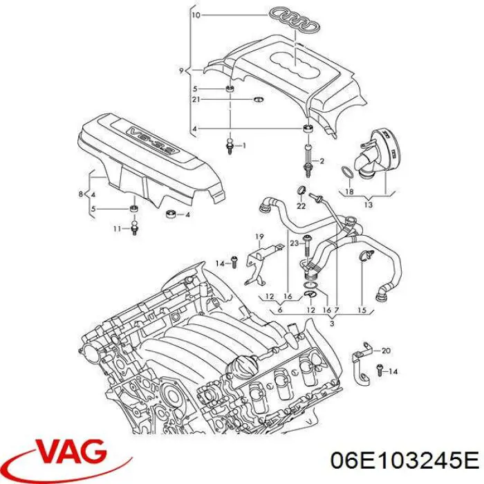 06E103245E VAG válvula, ventilaciuón cárter