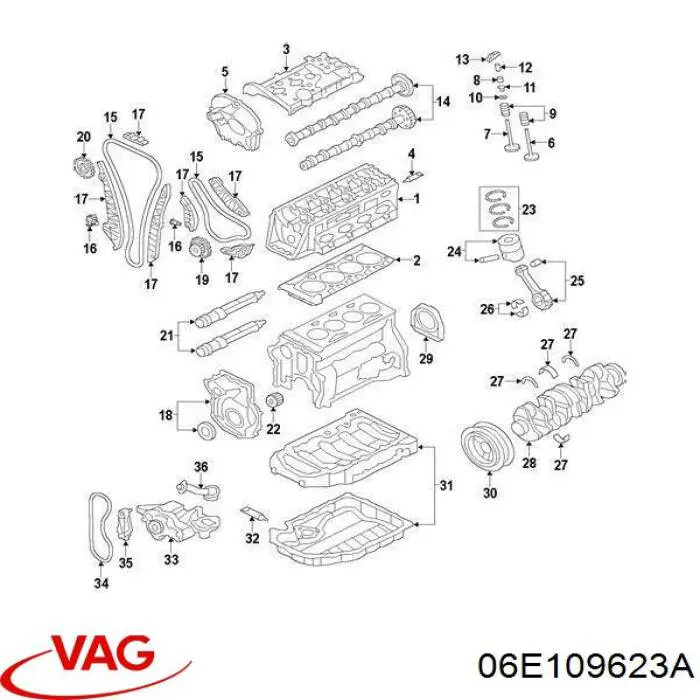 Muelle de válvula VAG 06E109623AB precio, desde 21,52 EUR