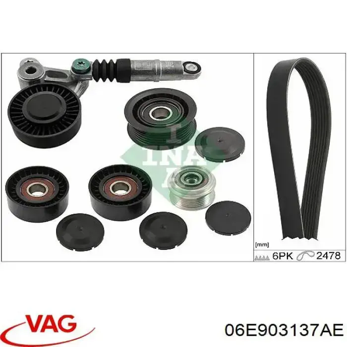 06E903137AE VAG Correa poly v