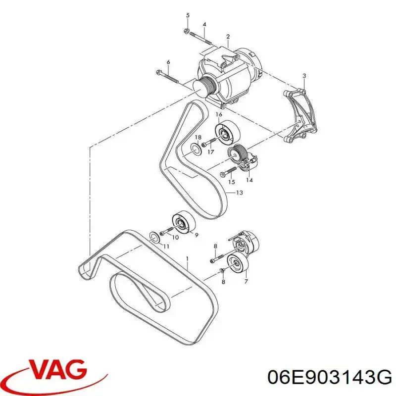 06E903143G VAG Soporte alternador