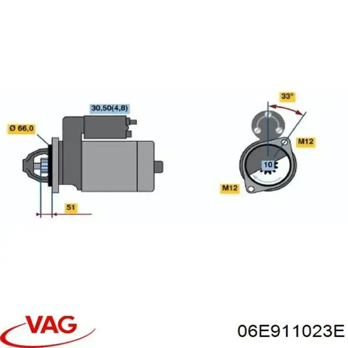 Burro de arranque  VAG 06E911023E precio, desde 76,96 EUR
