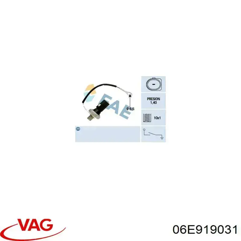 Manómetro de presión de aceite VAG 06E919031 precio, desde 10,95 EUR