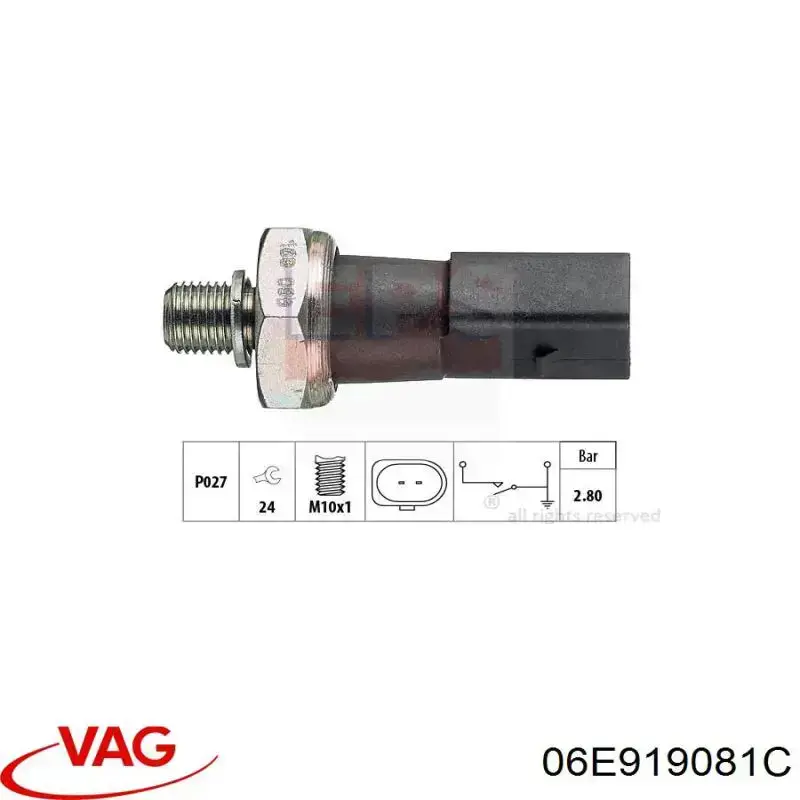 Comprar 06E919081C VAG Sensor de presión de aceite