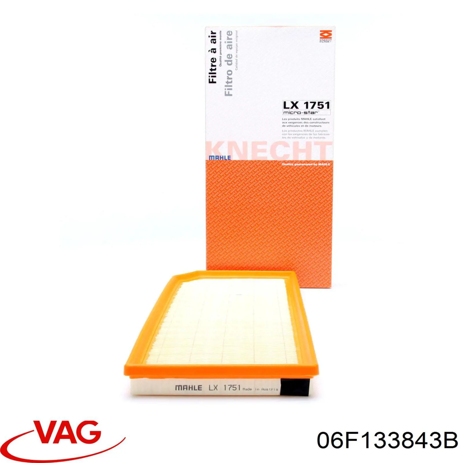 El filtro de aire VAG 06F133843B precio, desde 13,58 EUR