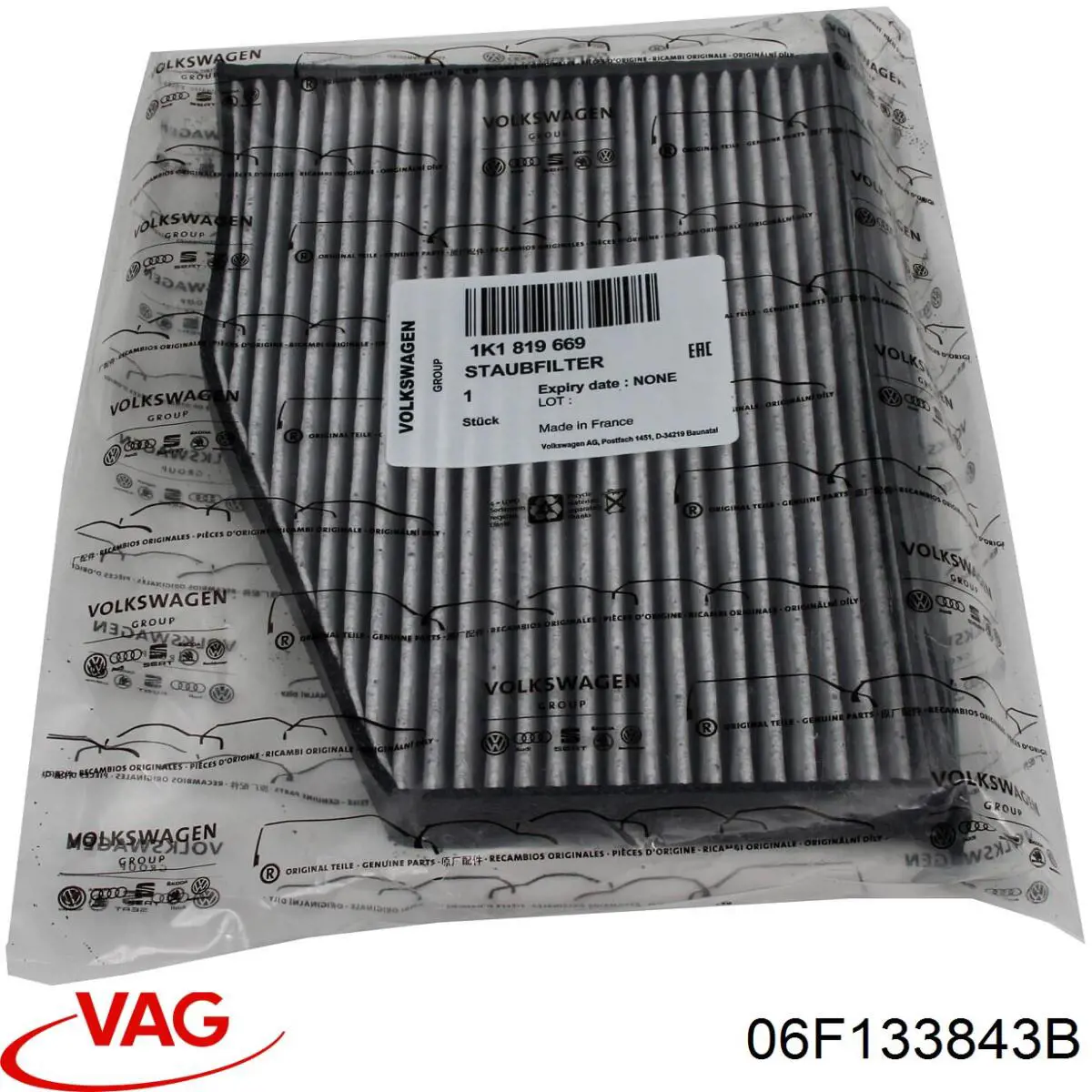 Filtro de aire 06F133843B VAG
