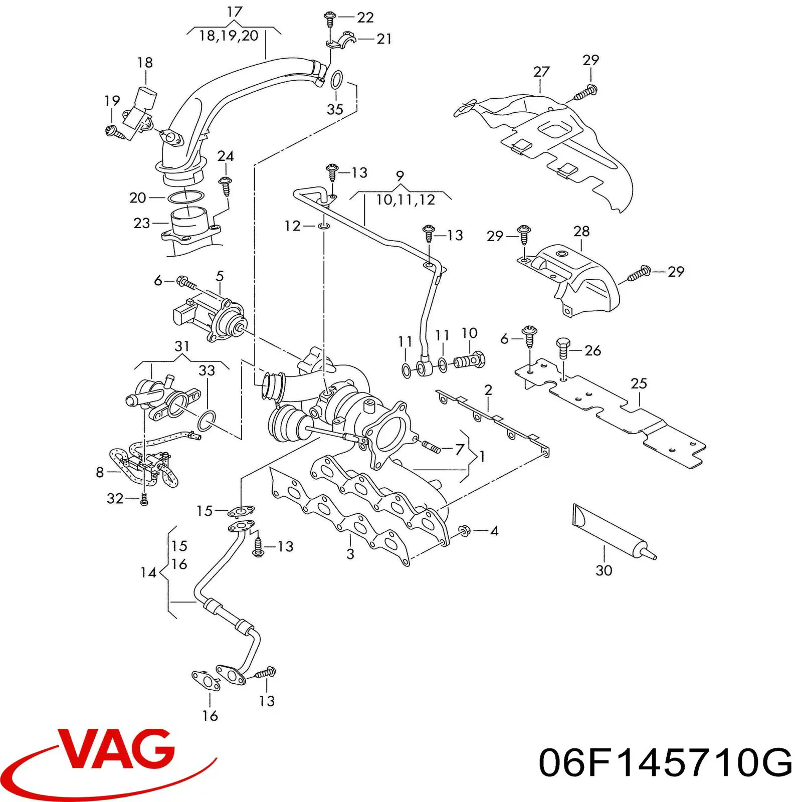 Válvula solenoide de control de presión de sobrealimentación VAG 06F145710G precio, desde 58,59 EUR