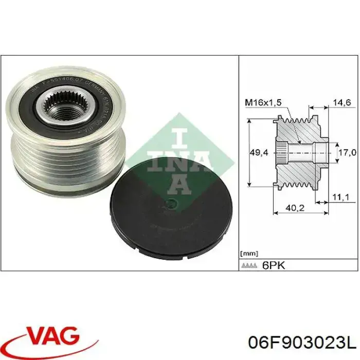 Alternador 06F903023L VAG