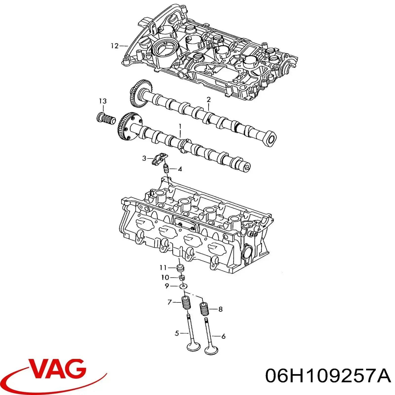 Perno hidráulico de distribución 06H109257A VAG