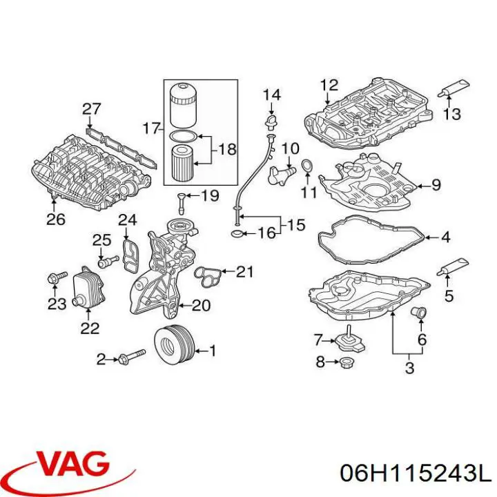 Válvula de control del árbol de levas VAG 06H115243L precio, desde 76,46 EUR
