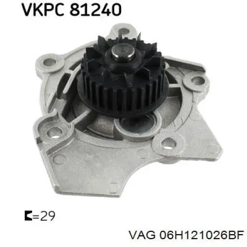 Motor de agua, completo con caja VAG 06H121026BF