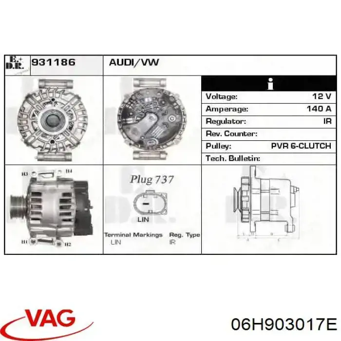 Comprar 06H903017E VAG Dynamo