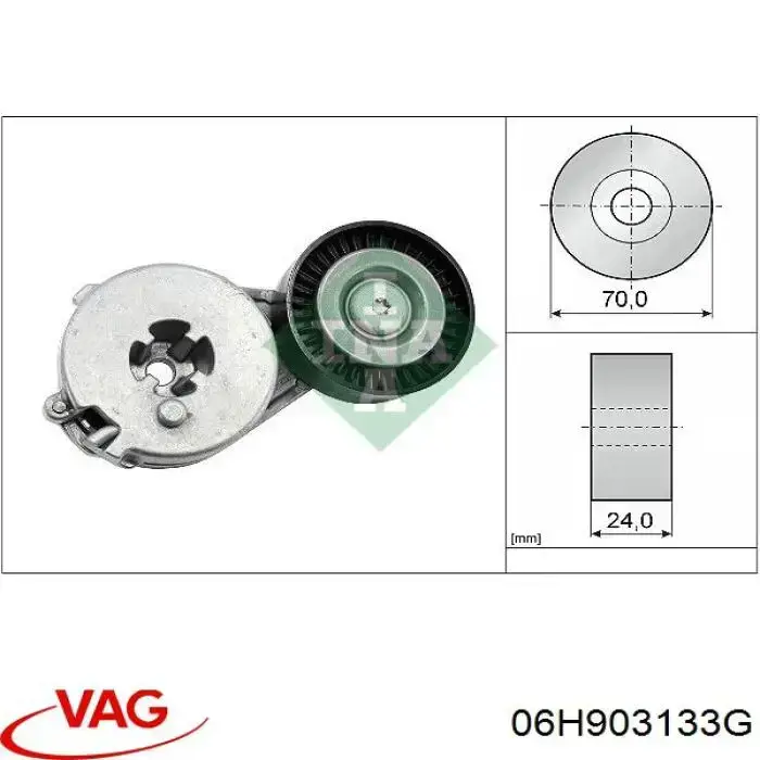 Tensor de correa poli V 06H903133G VAG