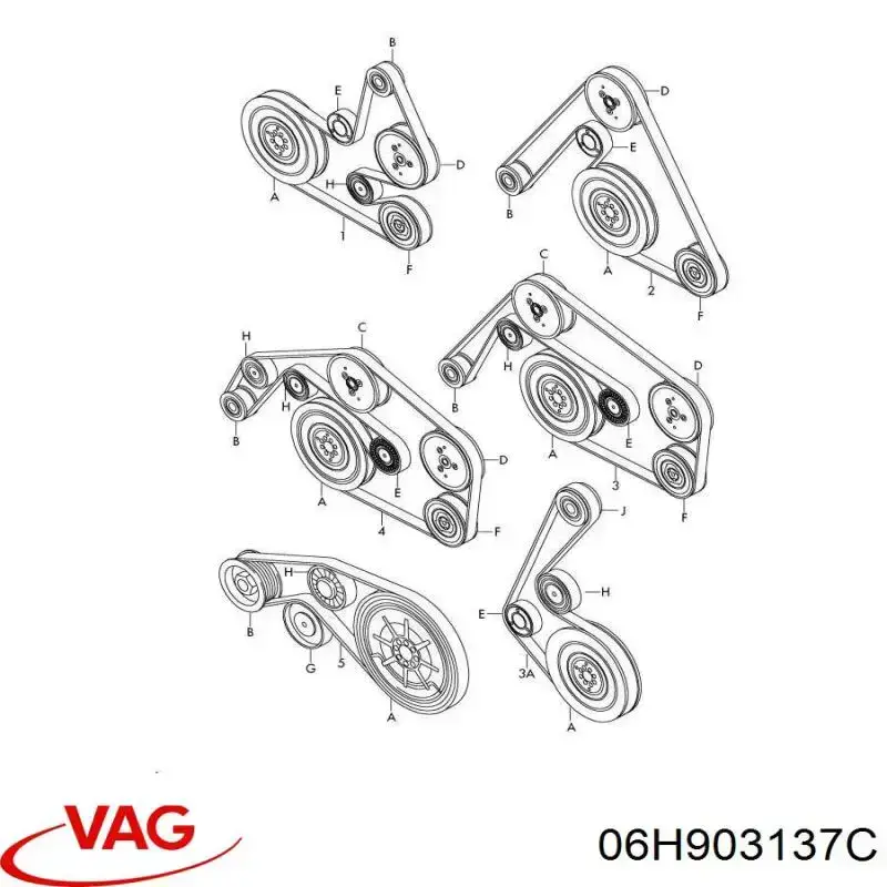 Correa de transmisión trapezoidal VAG 06H903137C precio, desde 13,40 EUR