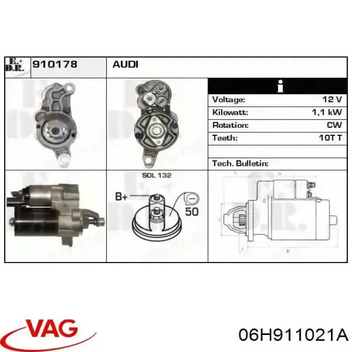 Comprar 06H911021A VAG Motores de arranque