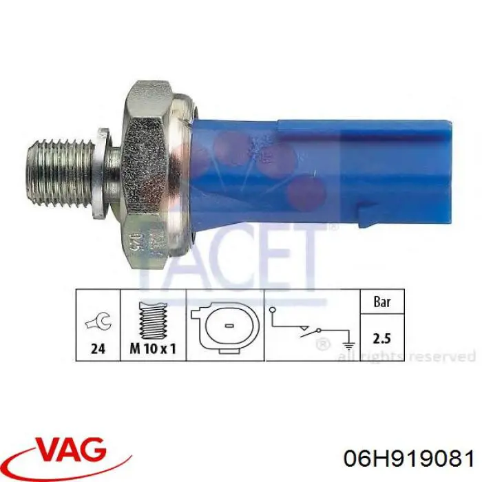 06H919081 VAG sensor de presión de aceite