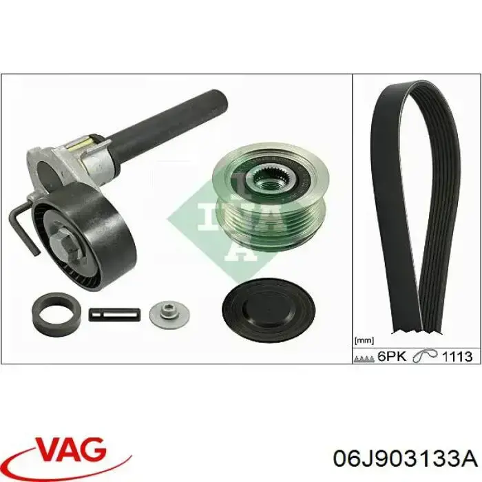 Tensor de correa poli V 06J903133A VAG