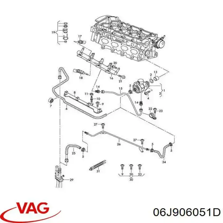 Sensor de presión de combustible 06J906051D VAG