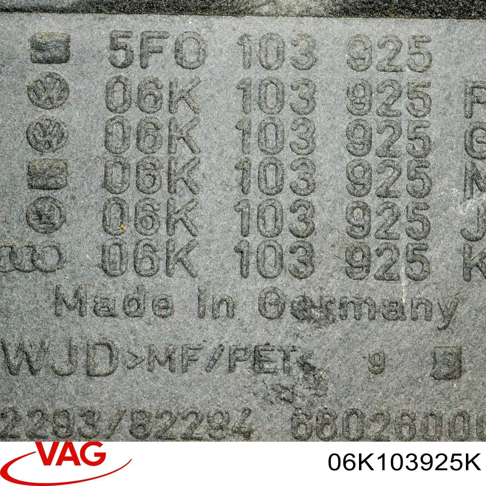 Cubierta motor VAG 06K103925K