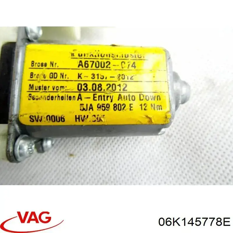 Tubo de suministro de aceite a la turbina 06K145778E VAG