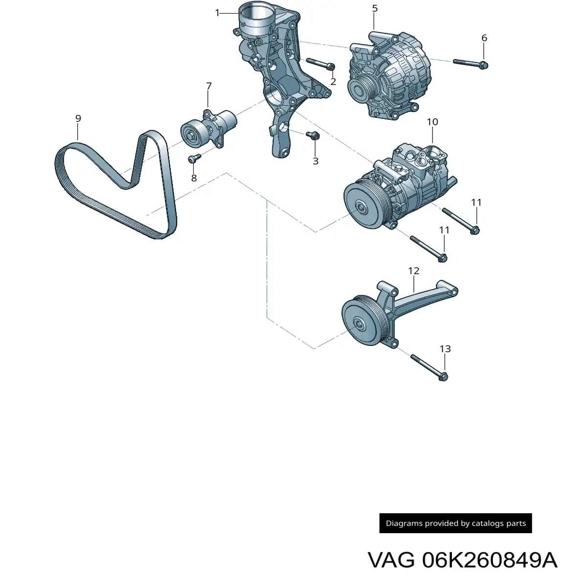 Correa de transmisión trapezoidal VAG 06K260849A precio, desde 31,36 EUR