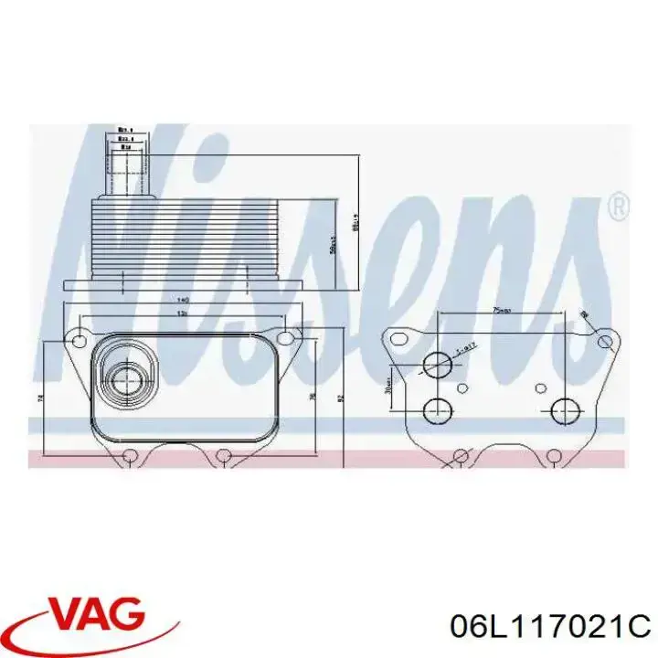 Radiador de aceite debajo del filtro 06L117021C VAG