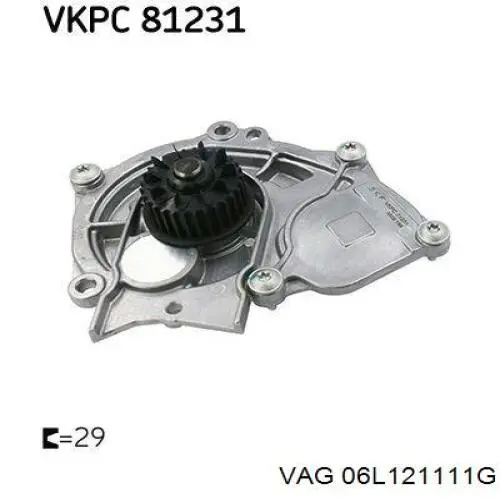 Comprar 06L121111G VAG Bomba de agua de refrigeración con carcasa