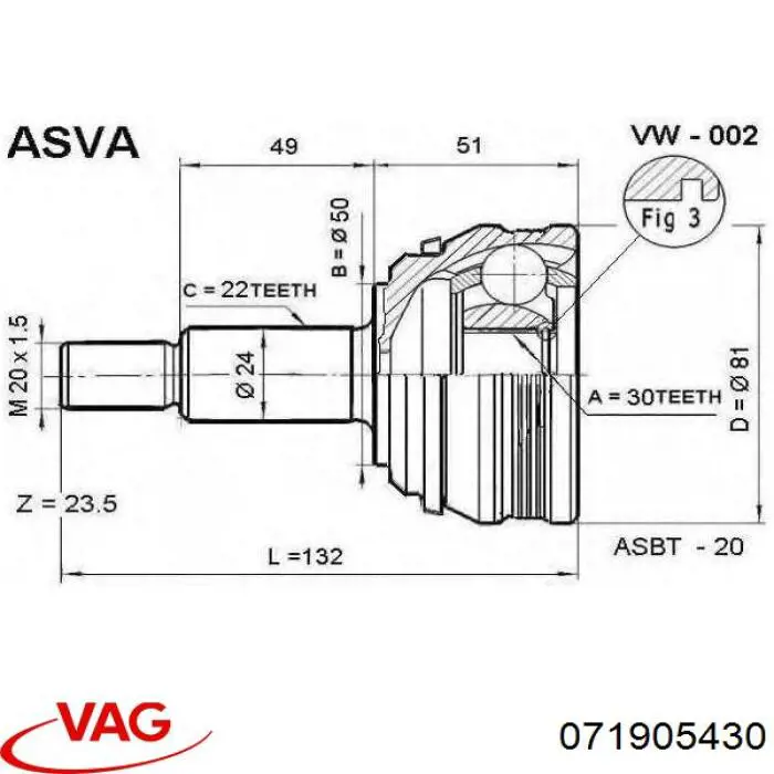 071905430 VAG Cables de alta tensión, juego
