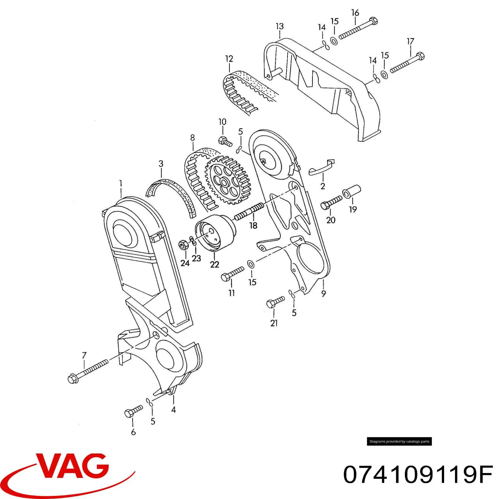 Correa de distribución VAG 074109119F precio, desde 29,96 EUR