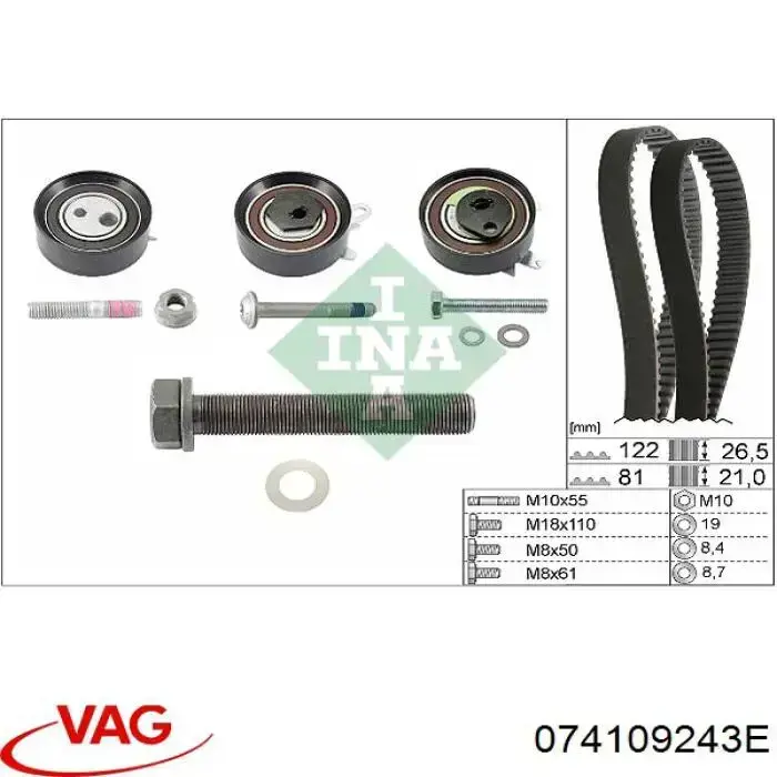 Tensor de la correa de distribución VAG 074109243E precio, desde 36,99 EUR