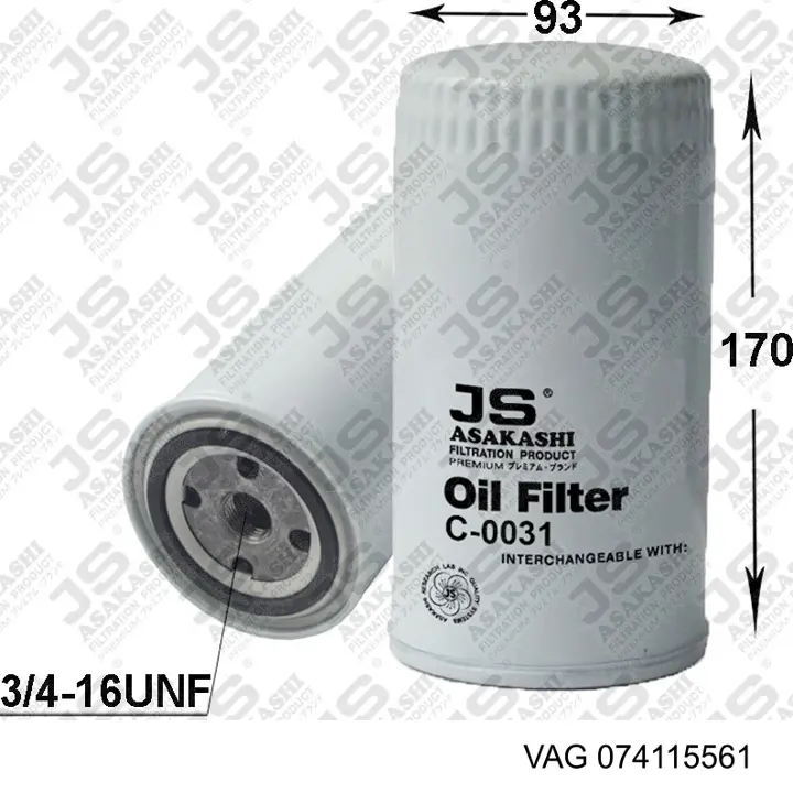074115561 VAG Filtro aceite