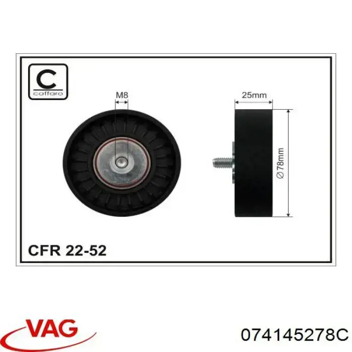 Comprar 074145278C VAG Polea tensora, correa poli V