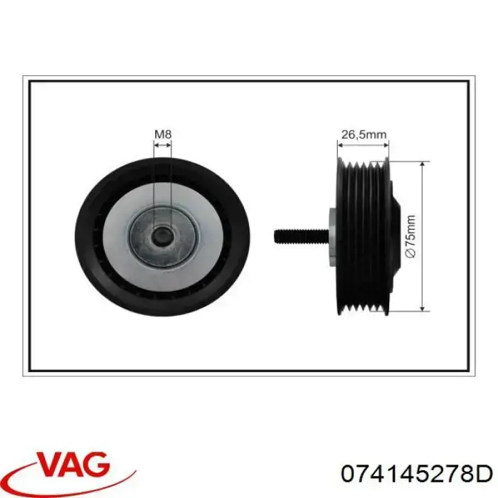 Comprar 074145278D VAG Polea tensora, correa poli V