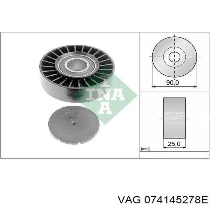 Polea inversión/guía, correa auxiliar servicios VAG 074145278E precio, desde 19,67 EUR