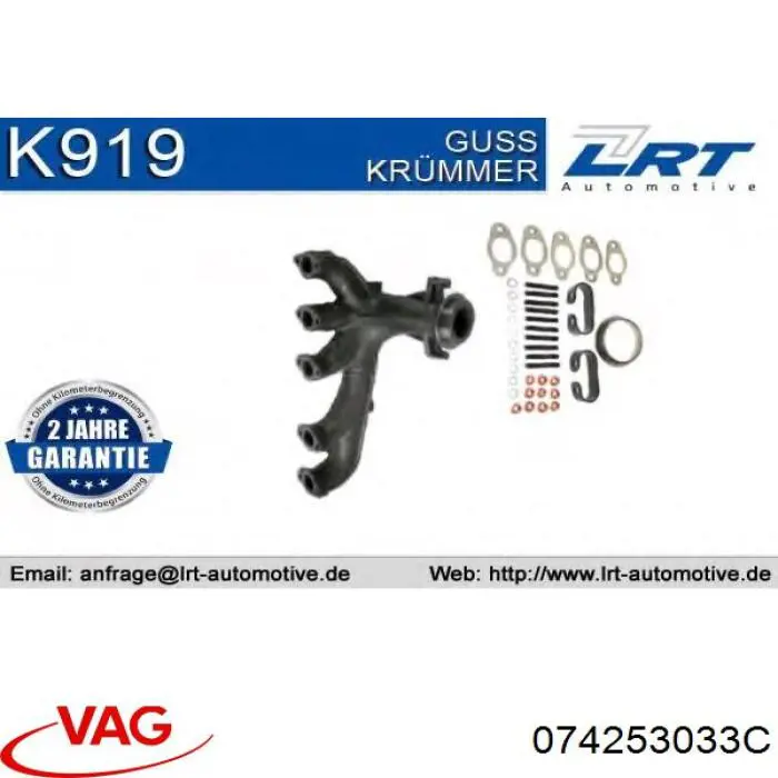 Comprar 074253033C VAG Colector de escape izquierdo